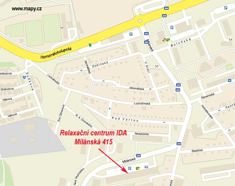 Relaxační centrum IDA - mapa